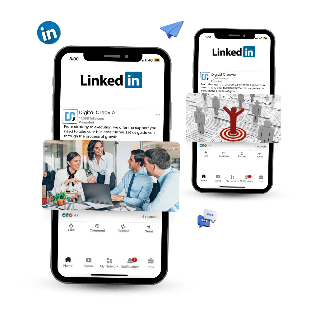 LinkedIn Ads Services Design Image- Digital Creavio - Best Digital Marketing Agency in Pakistan.